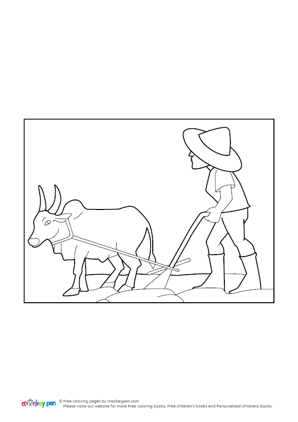 Ploughing Coloring Image