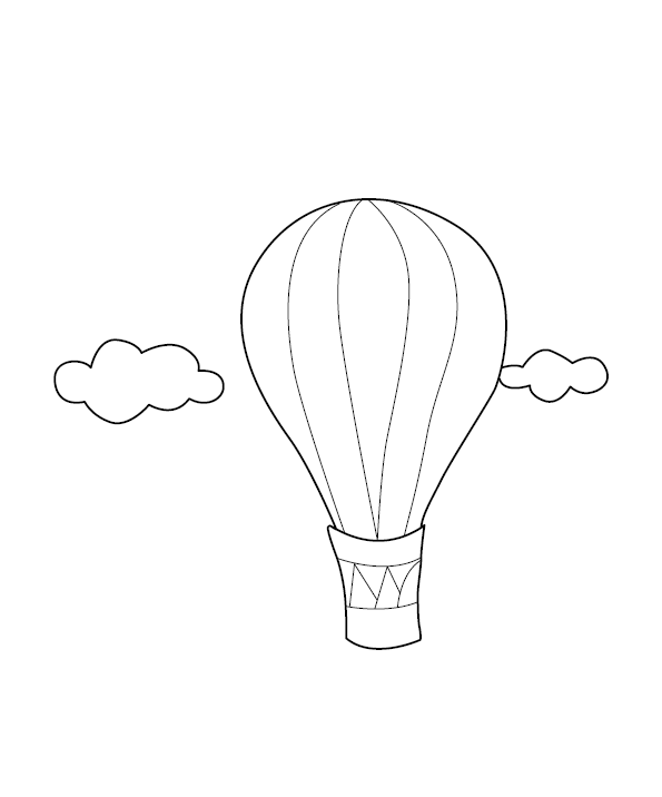 Air Balloon Coloring Image