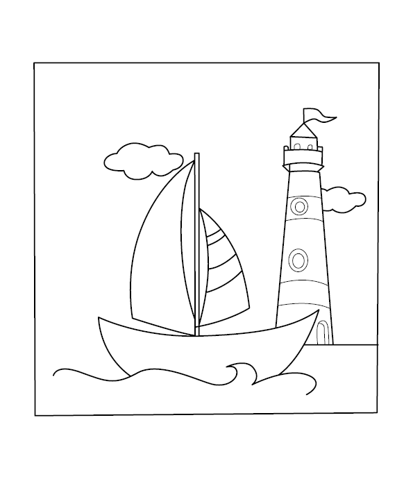 Sailing Boat Coloring Page
