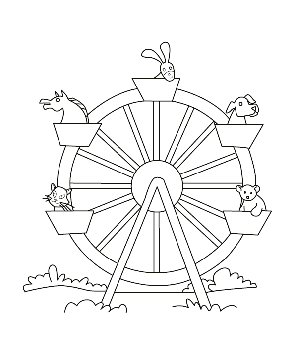 Ferris Wheel Coloring Image