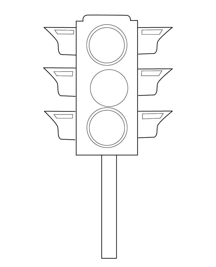 Obey Traffic Rules Colouring Image