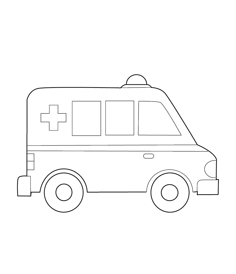 Ambulance Colouring Picture