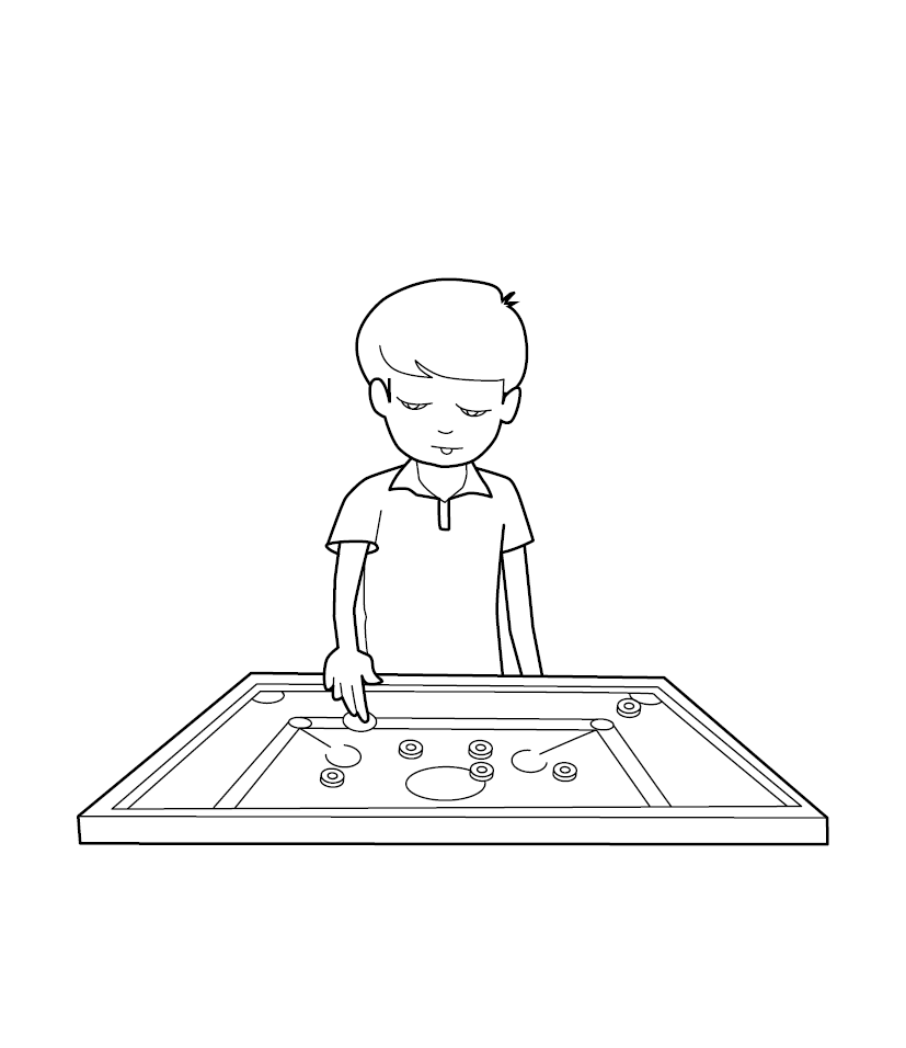 Carrom Board Colouring Image