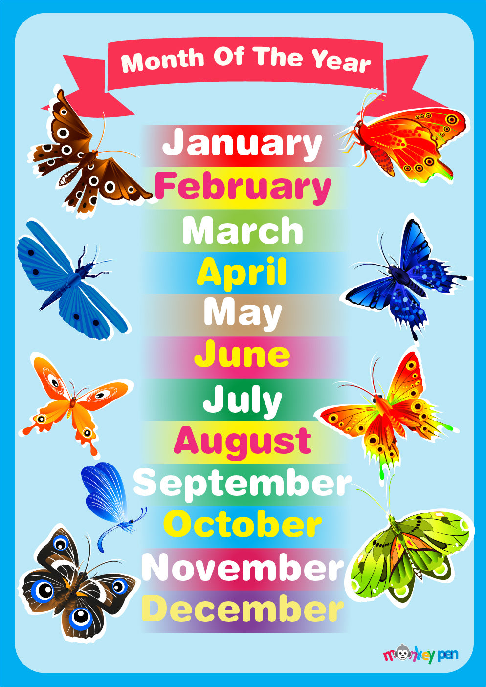 months of the year printables