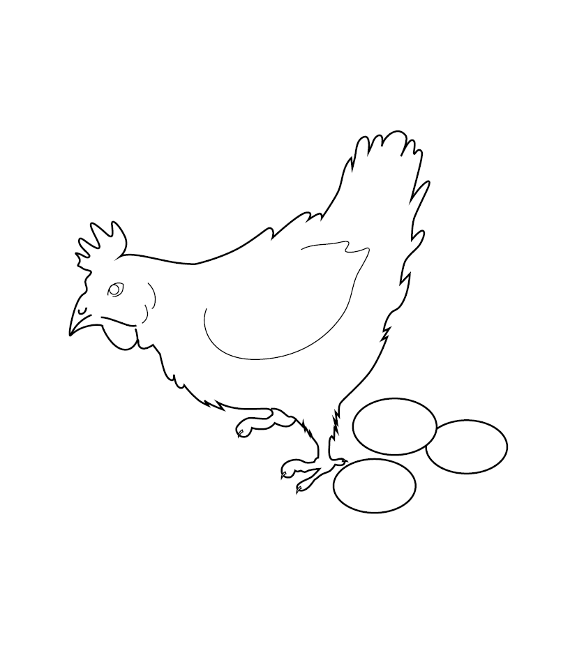 Hen Colouring Page