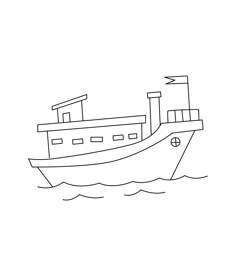 Fishing Boat Colouring Page