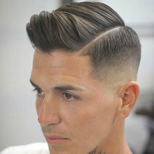 Pompadour High Fade With Hard Part The Best Drop Fade Hairstyles