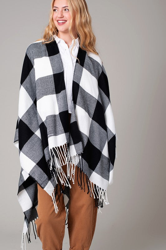 buffalo plaid kimono plus size