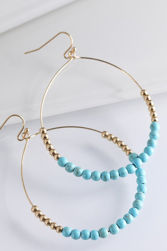Beaded Circle Hoop Earrings – Striped Box Boutique