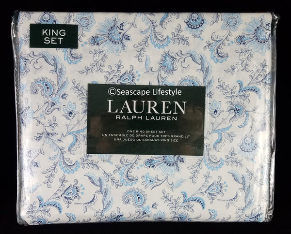 King Sheet Set ☆ PAISLEY FLORAL 100% Cotton ☆ 4-pc – Seascape Lifestyle