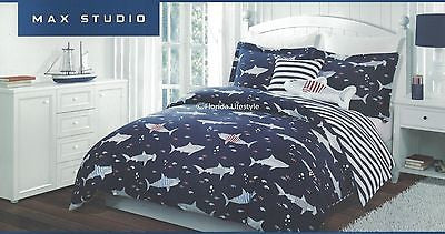 Awesome Sharks Full Queen Comforter Set 5 Pc Seascape