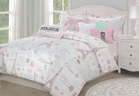 I Love Paris Full Queen Comforter Set 5 Pc Seascape Lifestyle