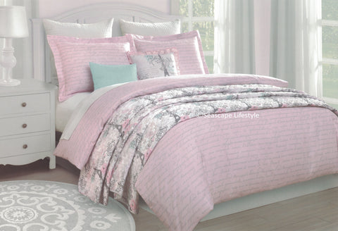 I Love Paris Full Queen Comforter Set With Coverlet 6 Pc