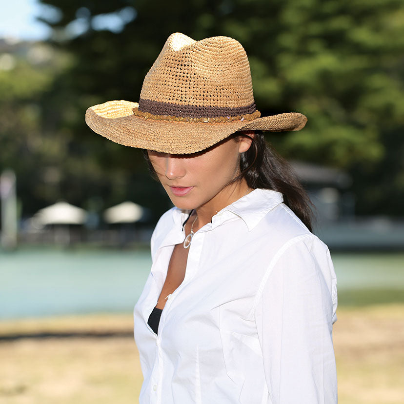 Cowboy Hats for Women, Brown Cowgirl Hats Classic Straw Western Hats for  Women Music Festival Party Beach.