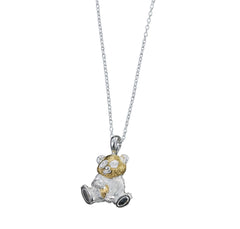 sterling silver panda with 18ct gold plate