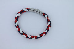 leather bracelet with stainless steel clasp