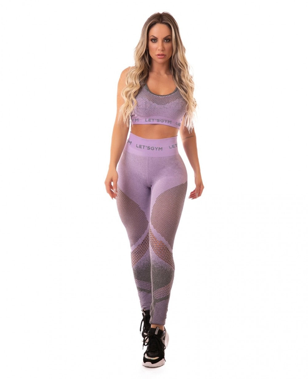 Let's Gym USA Brazilian Fashion Fitness Leggings Seamless Purple