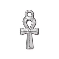 Small Ankh Charm - Qty 5 Charms - TierraCast Rhodium Plated LEAD FREE Pewter