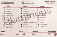 Flatback rhinestones Crystals | Colors Chart | illaminous