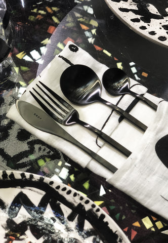 KROF Cutlery Flatware Matte Black Stainless Steel Designer Flack NGV
