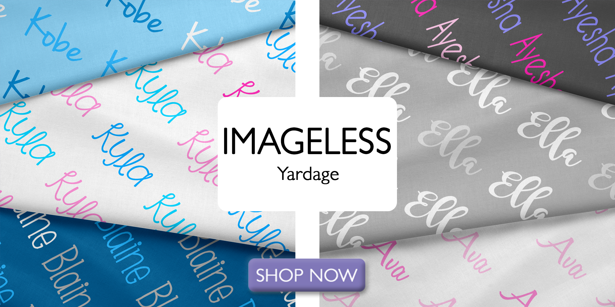 Diagonal Personalized Name Fabric