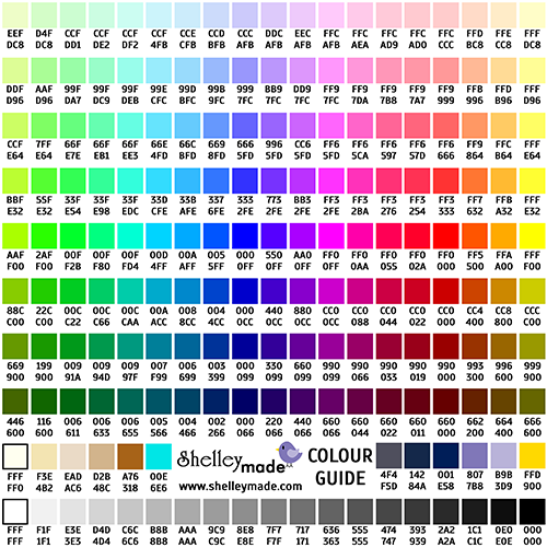 ShelleyMade Fabric Color Guide