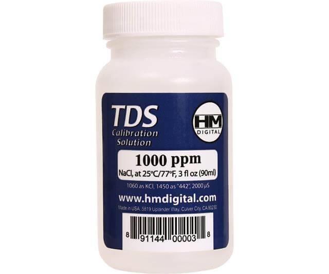 HM Digital 1000 ppm TDS Calibration Solution 3 oz (90 ml) - HM Digital - Happy Hydro