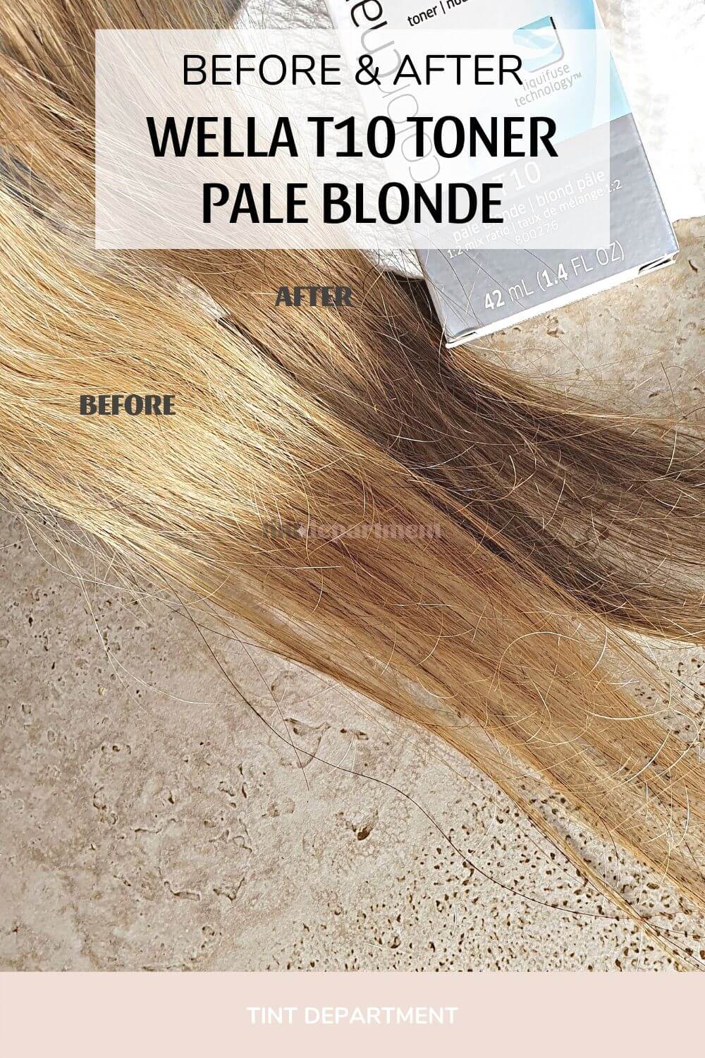 Wella T10 Toner Pale Blonde Before and After on Orange Hair
