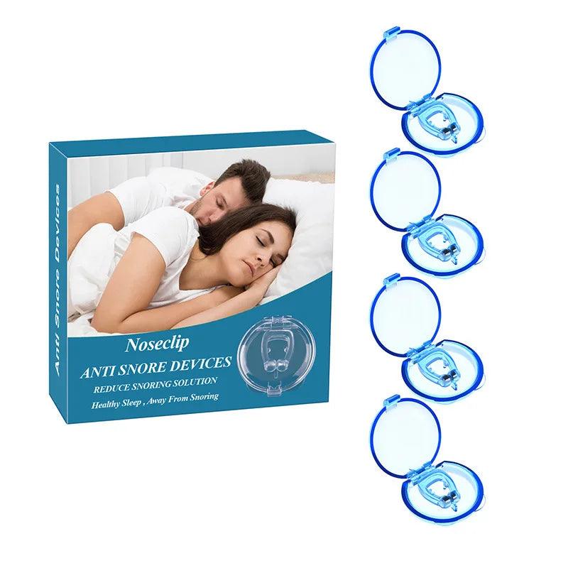 Anti Snore Magnetic Stop Snoring Sleep Aid Nose Nasal Clip Device 2 in 1  blue