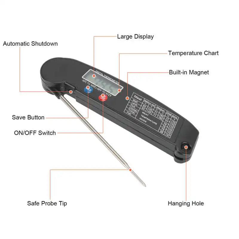 Fairnull Digital Display Electronic Food Probe Thermometer Water Milk  Temperature Meter 