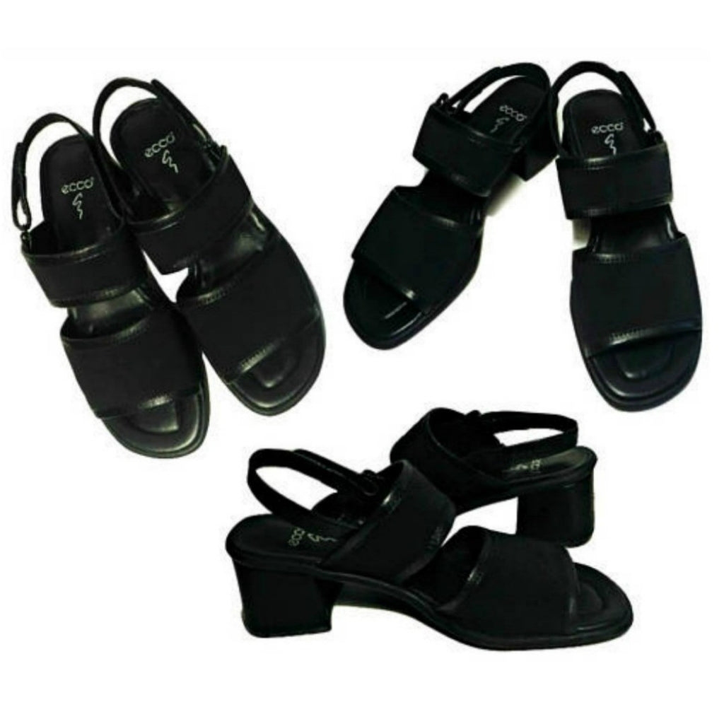 Women's sandals, heel sandals, black 