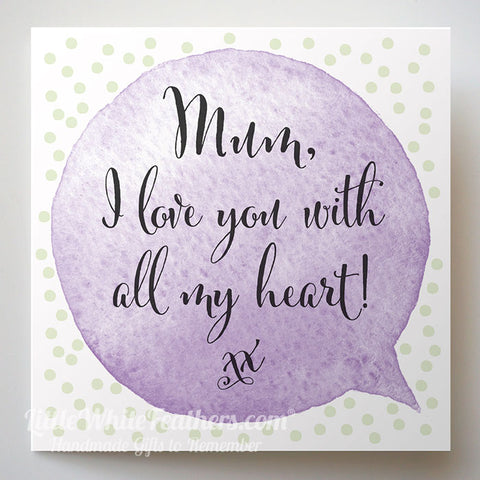 Miss You Mum Card Littlewhitefeathers Com