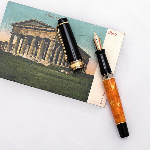 Aurora Optima O Sole Mio Orange & Gold Fountain Pen