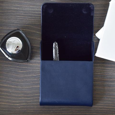 Leather Pen Pouch - Classic Blue - by Levenger