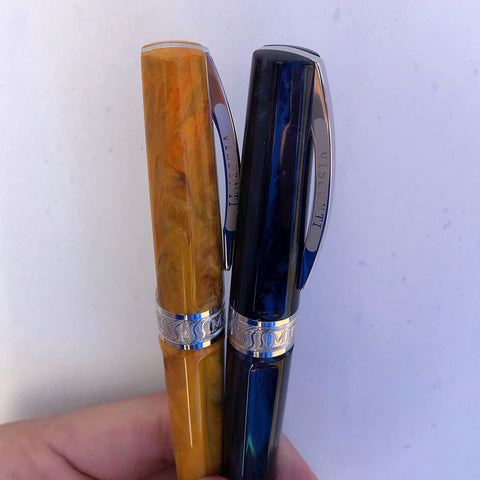 Visconti Mirage Amber Yellow and Night Blue Pens