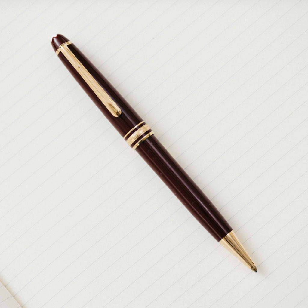 mont blanc meisterstuck ballpoint pen burgundy