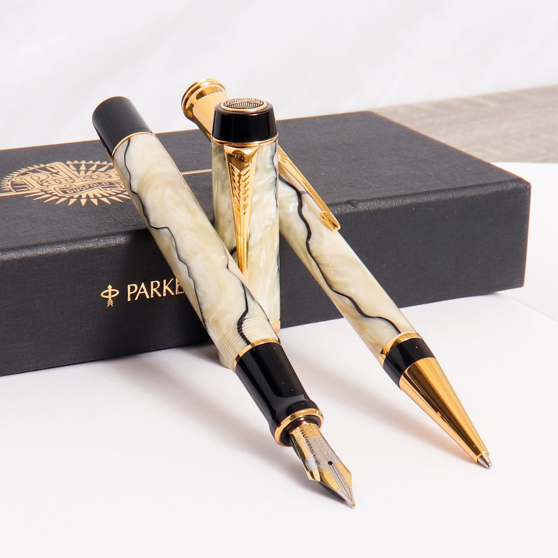 PARKER 初期型デュオフォールド シャープペンシル レッドマーブル