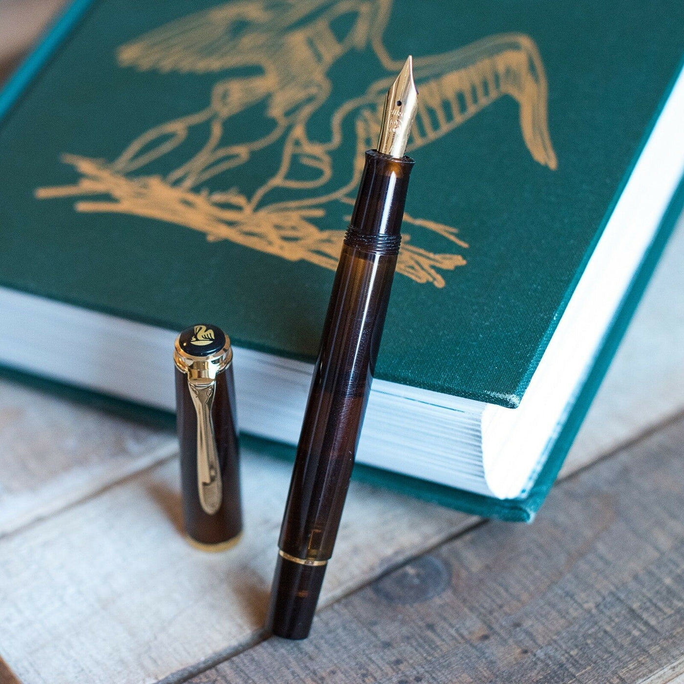 Pelikan M200 Special Edition Smoky Quartz Brown & Gold Demonstrator Fountain Pen 