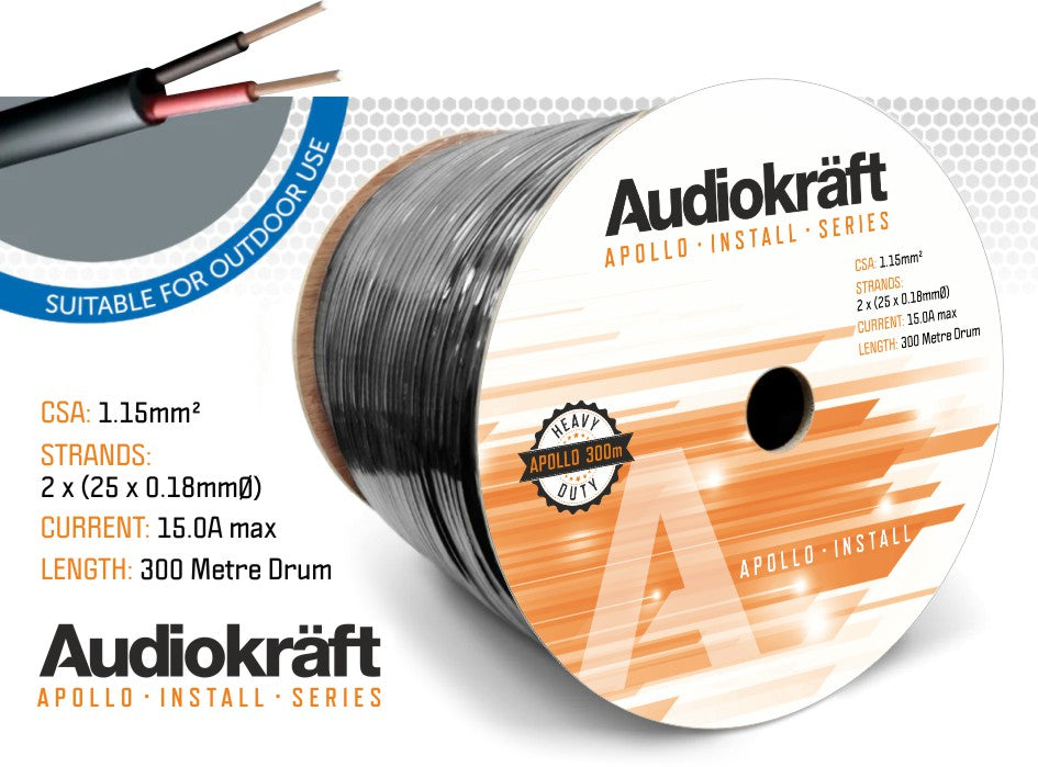 AudioKraft Apollo Install Series Indoor or Outdoor Speaker Cable from Audio Volt