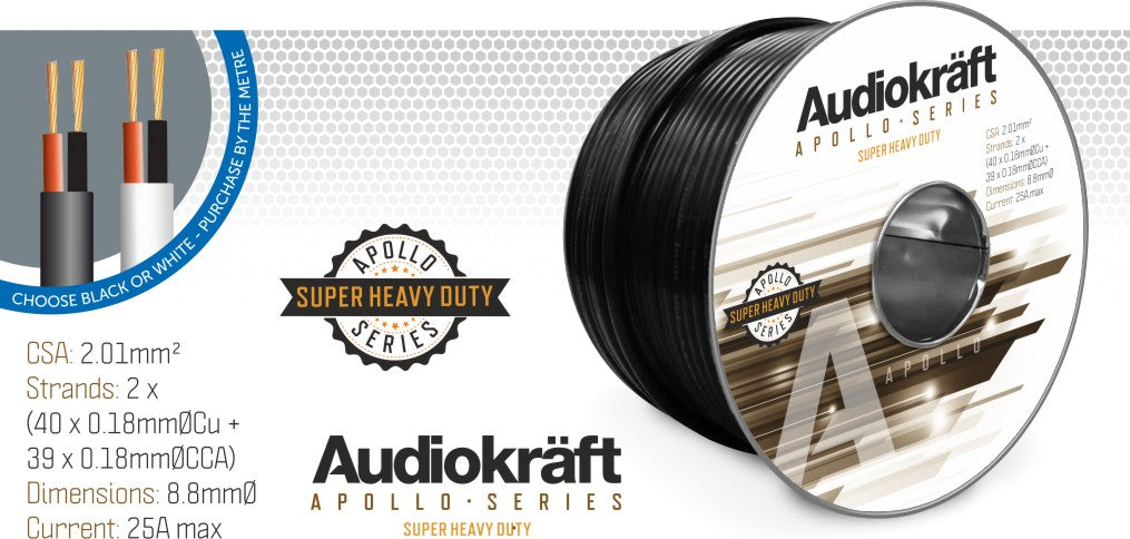 AudioKraft Apollo Series Super Heavy Duty Indoor or Outdoor Speaker Cable