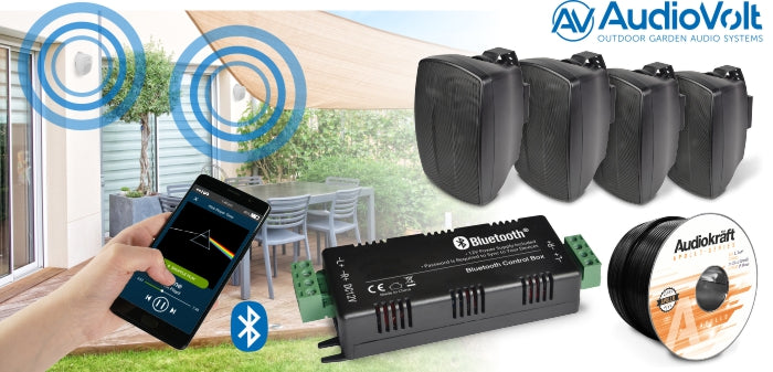 Audio Volt, Garden & Patio Music Kit + Bluetooth Wireless Streaming