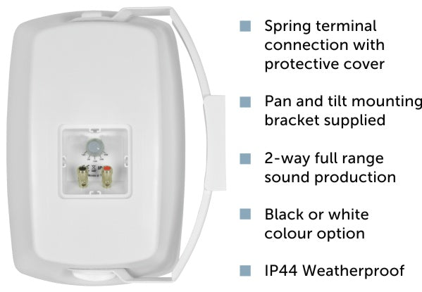 Bluetooth Garden & Patio Area Music Kit - Weatherproof Wall Speakers & Cable