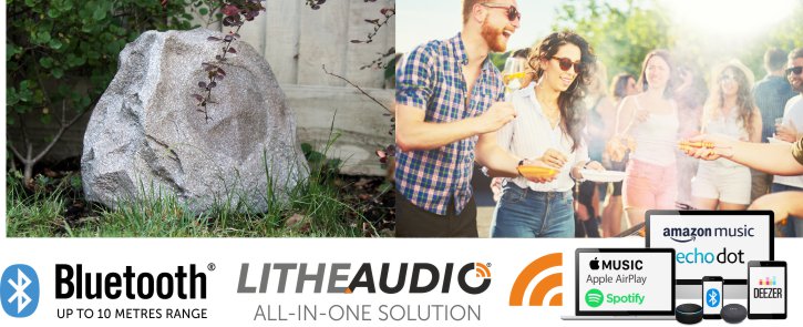 Bluetooth Garden Rock Speaker by Lithe Audio