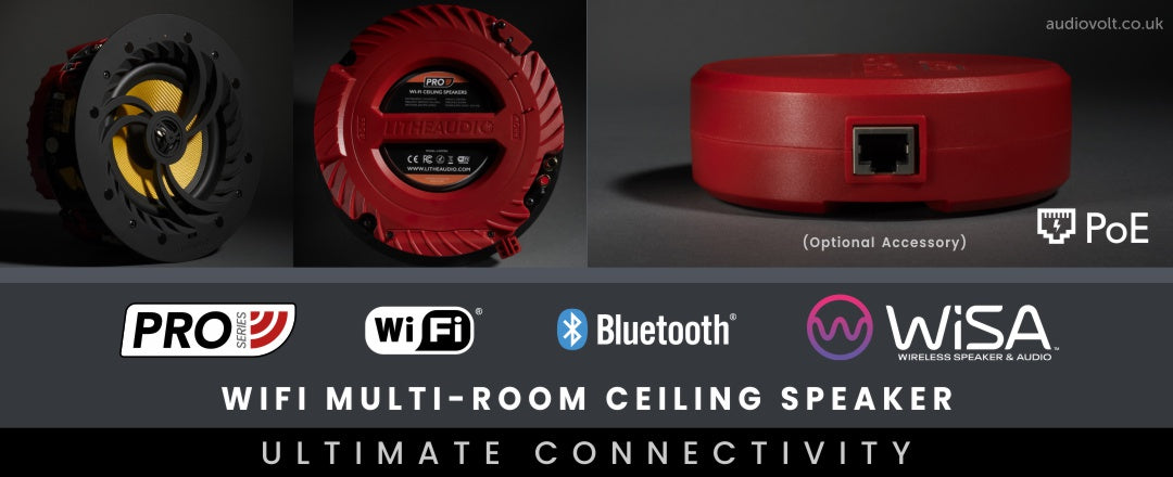 Lithe Audio, Pro Series, Ultimate Connectivity - WiFi & Bluetooth Ceiling Speaker