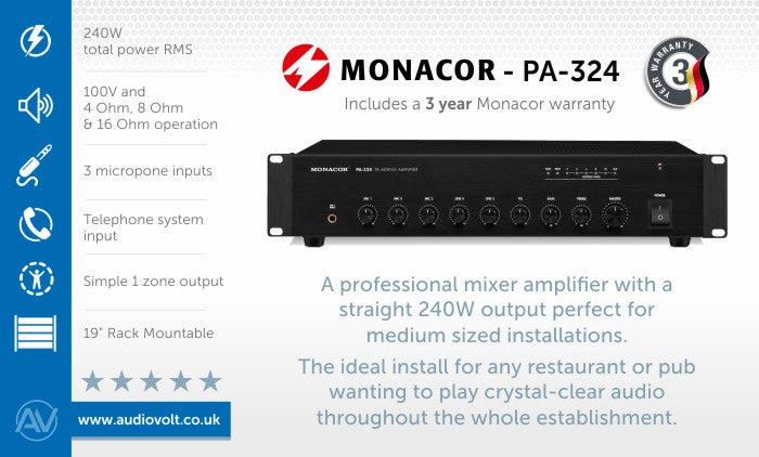 Monacor PA-324 amplifier