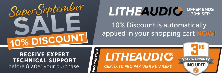 Save 10% off Lithe Audio in our Super September Sale