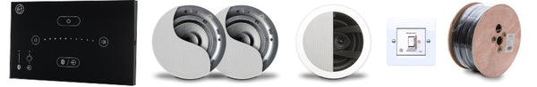 Systemline E50 - Bedroom & En-Suite Ceiling Speakers, In-Wall Amplifier & hand gesture operation