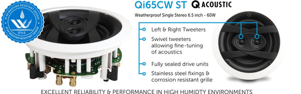 Systemline E50 - Bedroom & En-Suite Ceiling Speakers, In-Wall Amplifier & hand gesture operation