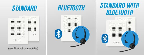 Choose Standard, Bluetooth or Standard with Bluetooth intercom by VoiceBridge