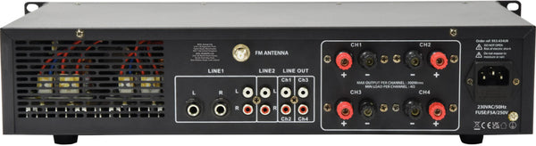 Adastra A4-PLUS - 4 Channel Stereo PA Amplifier, 4 x 300W, 4 Ohm with Bluetooth